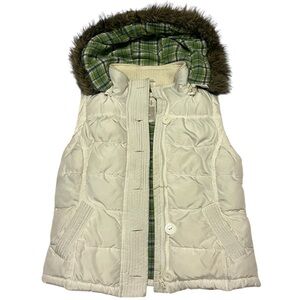 vintage Aeropostale fur hood vest